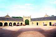Norht East corner of courtyard with gate