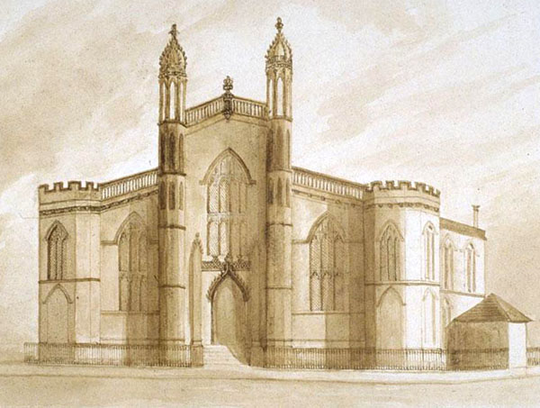 Drawing of St Mary's Episcopal Church, Glasgow (now demolished).