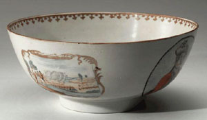 Photograph of porcelain punch bowl.
