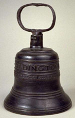 Photograph of hand bell from Haddington Grammar School.