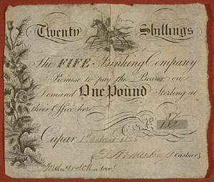 Photograph of £1 note, Fife Banking Co.