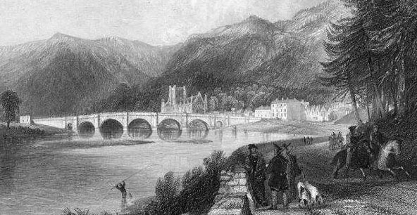 Drawing of Dunkeld bridge.