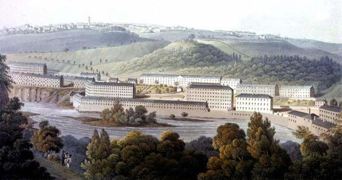 Aquatint of New Lanark.