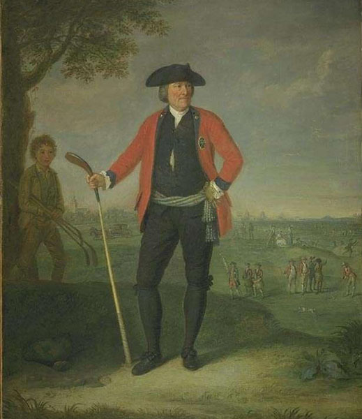 Portrait by David Allan of a leading Edinburgh golfer, 1787. 