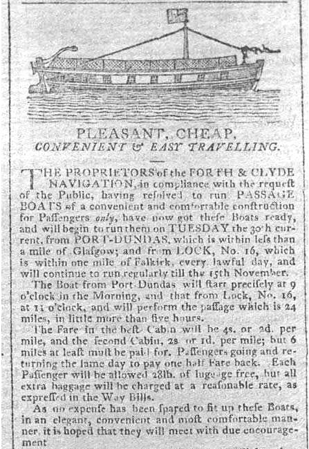 Photograph of cutting from Glasgow Courier, 1809.