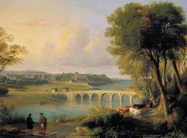 Painting by John Fleming of Banff bridge, c.1825.