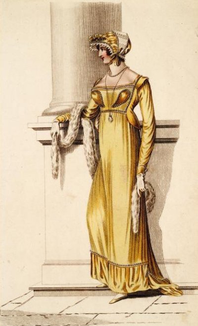 Yellow evening dress, 1811