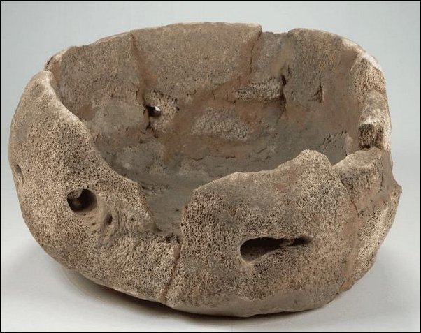 Whalebone bowl Neolithic village of Skara Brae