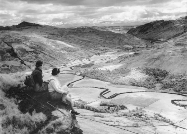 Climbers overlooking Strathyre in Stirling