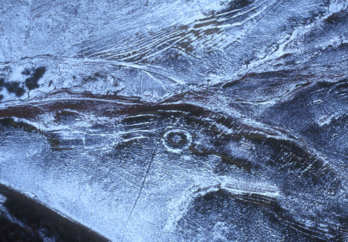 Aerial photograph of watch-tower at the mouth of the Sma' Glen.