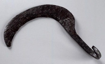 Photograph of a Roman sickle.