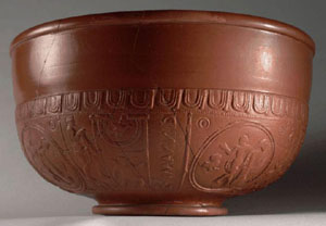 Photograph of imported samian pottery.
