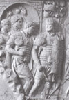 Thumbnail photograph of Roman legionaries, from Trajan's Column.