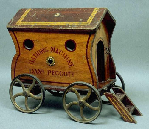 Photograph of model of bathing machine.