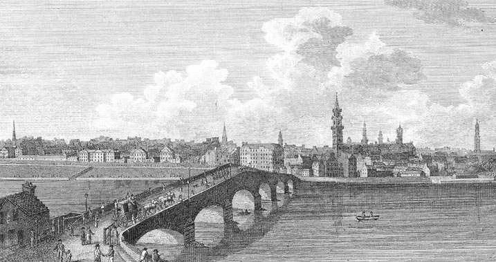 Larger picture of bridge into Glasgow, 1797.