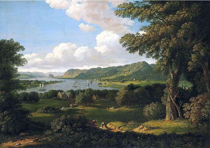Full size painting by John Knox showing the first steamship on the Clyde.