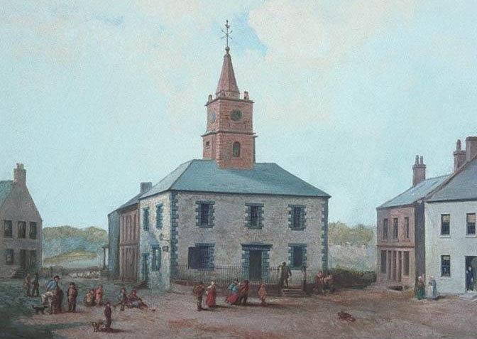 Painting of Annan town house, built 1740, demolished 1870.