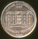 Thumbnail photograph of trade token with image of Dundee infirmary.