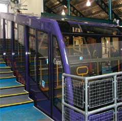 The funicular at the base station.