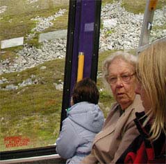 Tourist travelling down from the Ptarmigan
