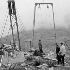 Building a chairlift at the Cairngorm.